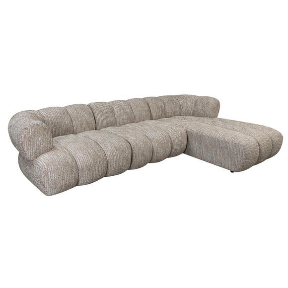 Sulcus Channel Tufted Sofa 4-zits met Right Lounge